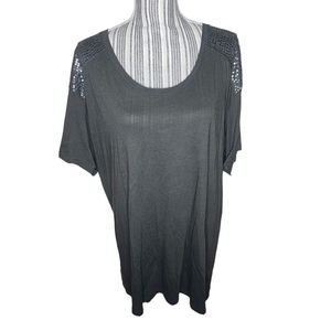 Calvin Klein Jeans women's olive short-sleeved scoop neck top size 1X